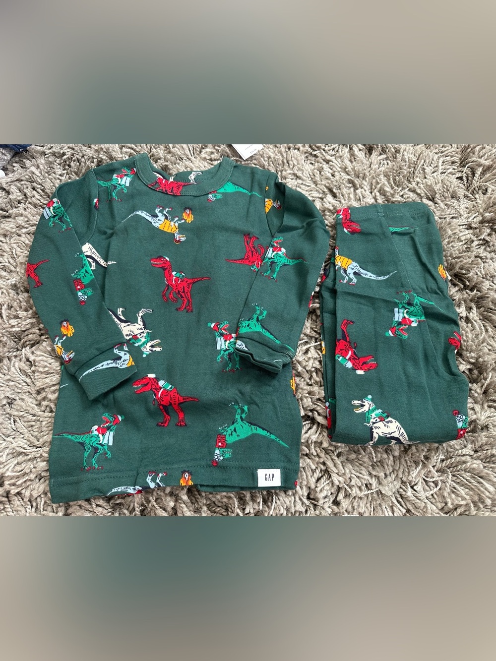 Baby Gap 2 Years New T rex Dinosaur Pajama Set Long Sleeve Pants